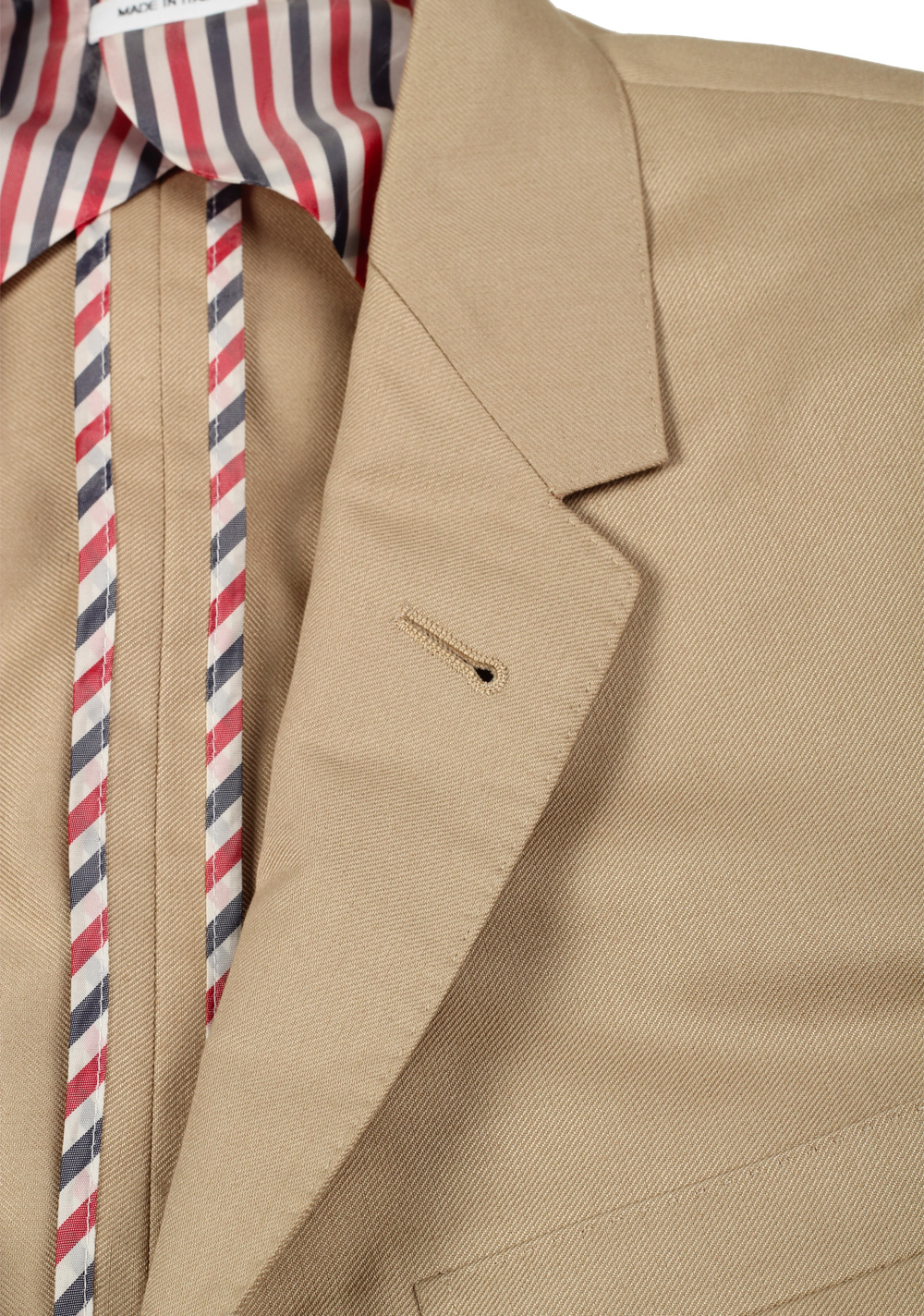 Thom Browne NEW YORK 4 Bar Beige Blazer Sport Coat | Costume Limité