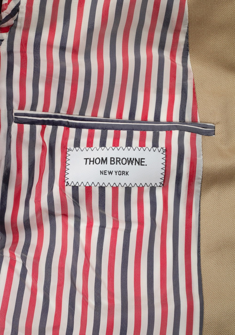 Thom Browne NEW YORK 4 Bar Beige Blazer Sport Coat | Costume Limité