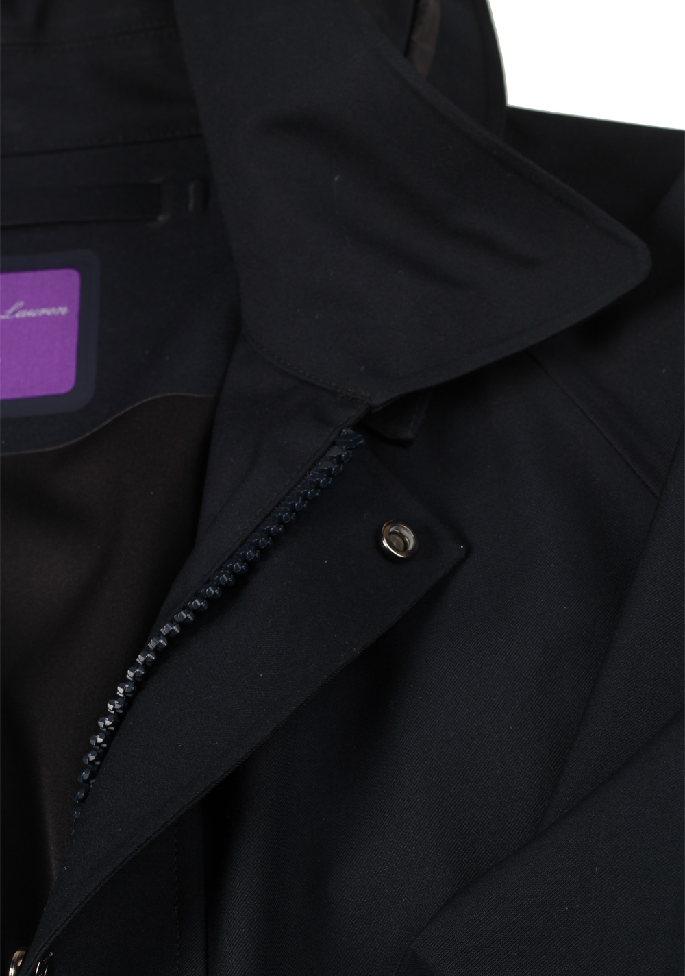 Ralph Lauren Purple Label Blue Hooded Rain Coat | Costume Limité