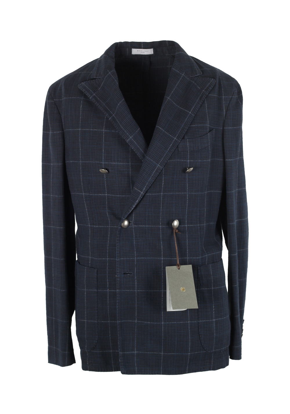 Boglioli K Jacket Checked Double Breasted Sport Coat Size 48 / 38R U.S. | Costume Limité