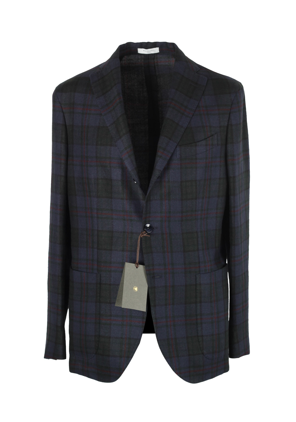 Boglioli K Jacket Checked Blue Sport Coat Size 48 / 38R U.S. | Costume Limité