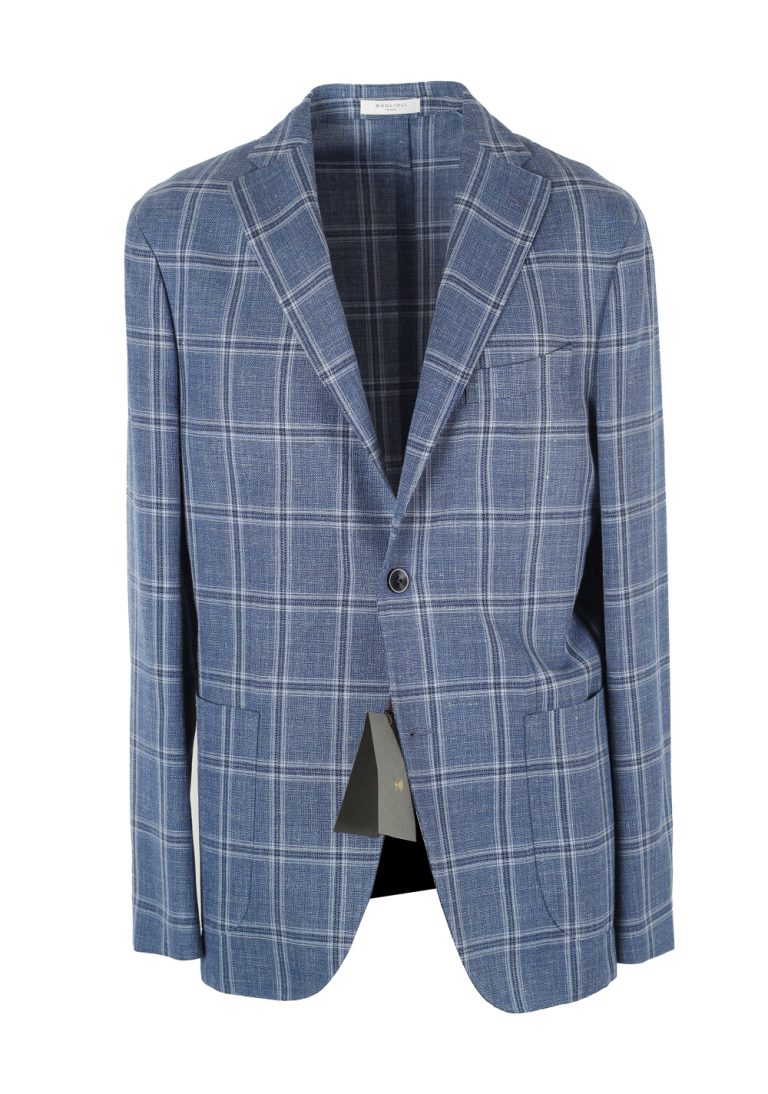 Boglioli K Jacket Checked Blue Sport Coat Size 48 / 38R U.S. - thumbnail | Costume Limité