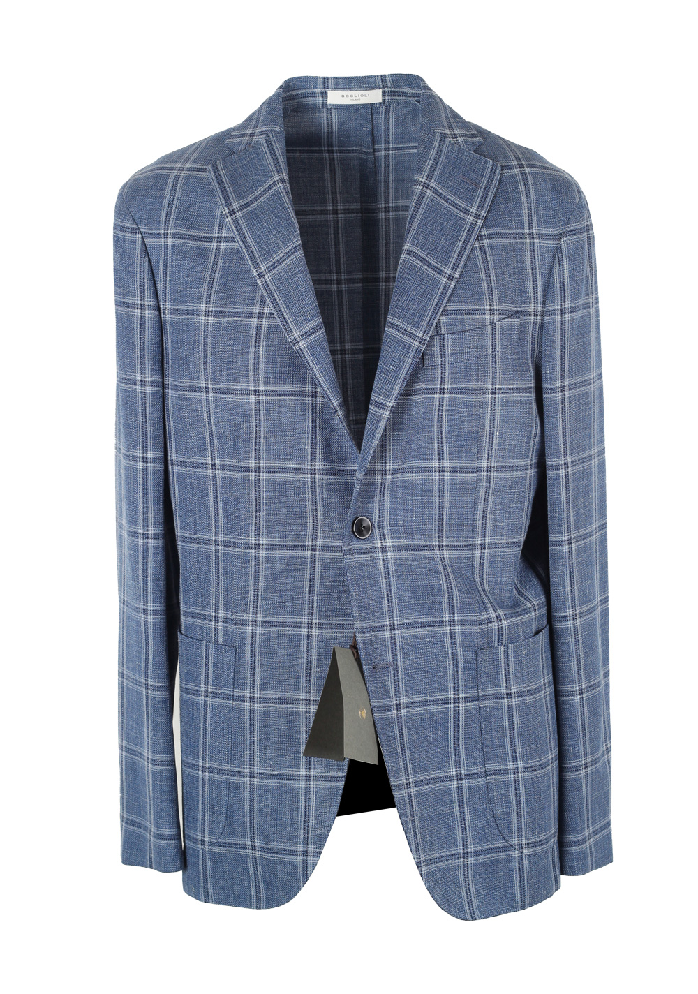 Boglioli K Jacket Checked Blue Sport Coat Size 48 / 38R U.S. | Costume Limité