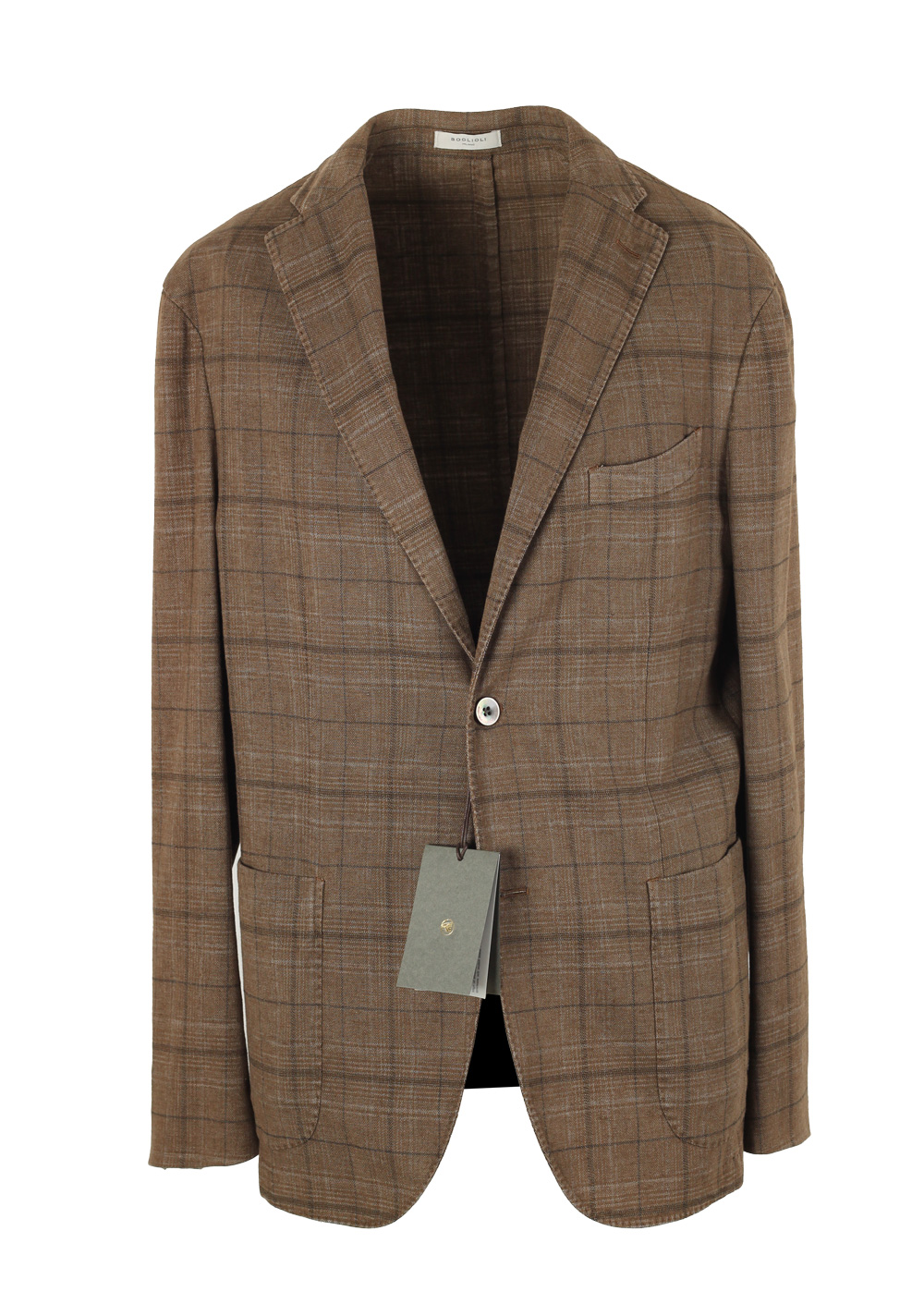 Boglioli K Jacket Brown Checked Sport Coat Size 52 / 42R U.S. | Costume Limité