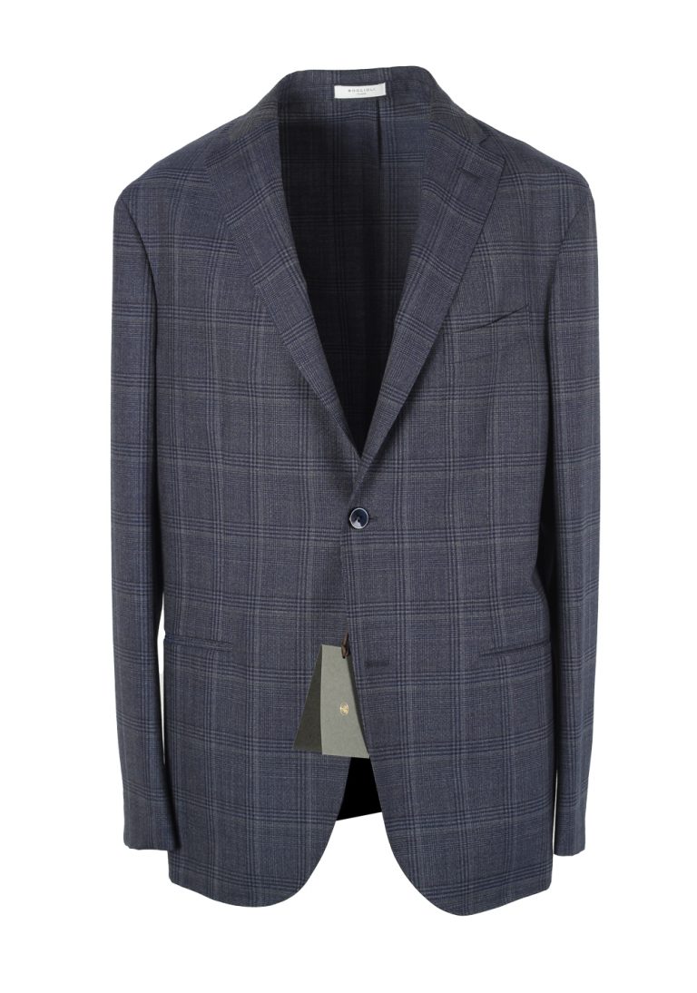 Boglioli K Jacket Blue Checked Suit Size 52 / 42R U.S. - thumbnail | Costume Limité