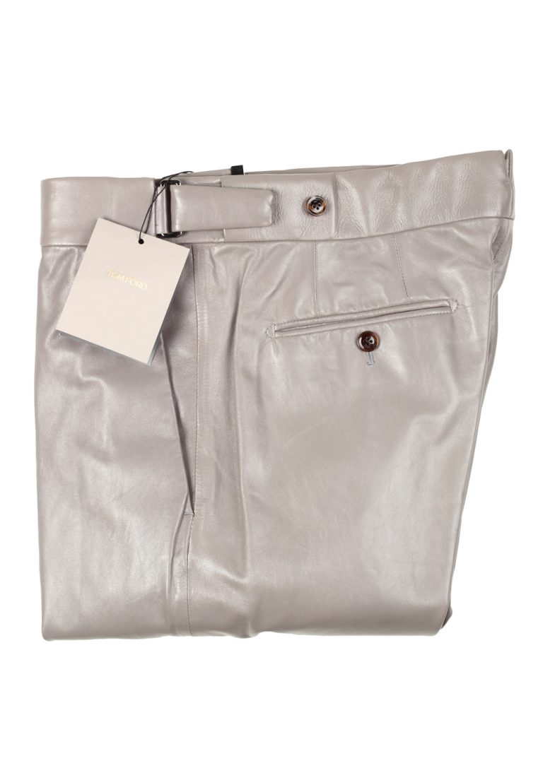 TOM FORD Gray Lamb Leather Trousers Size 50 / 34 U.S. - thumbnail | Costume Limité