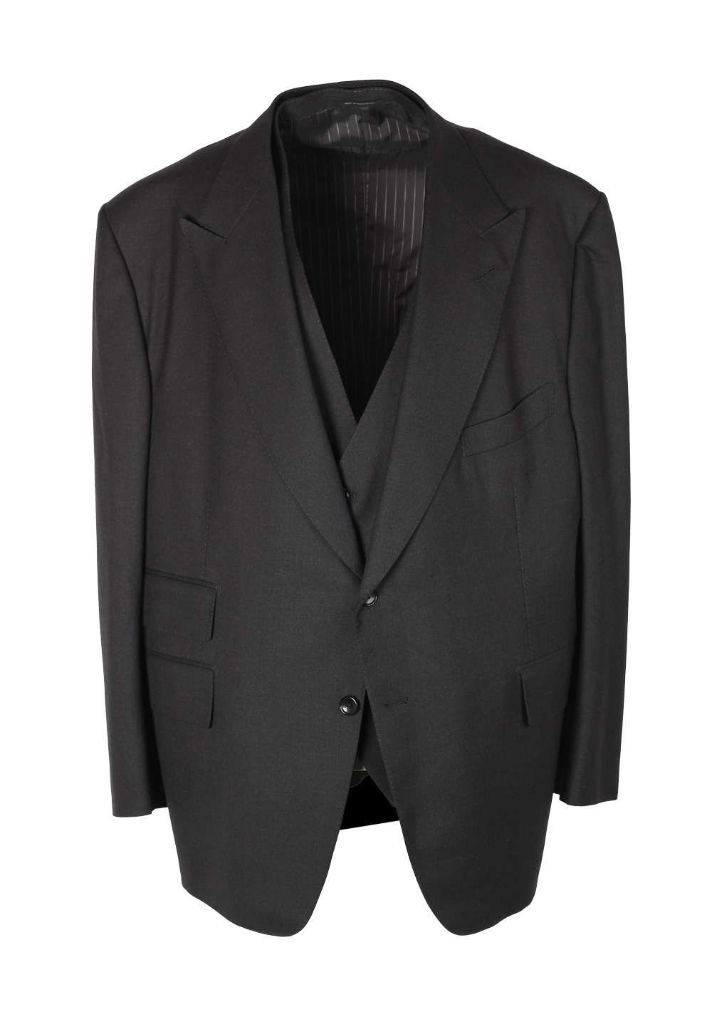 TOM FORD Windsor Gray 3 Piece Suit Size 60 / 50R U.S. Wool Fit A | Costume Limité