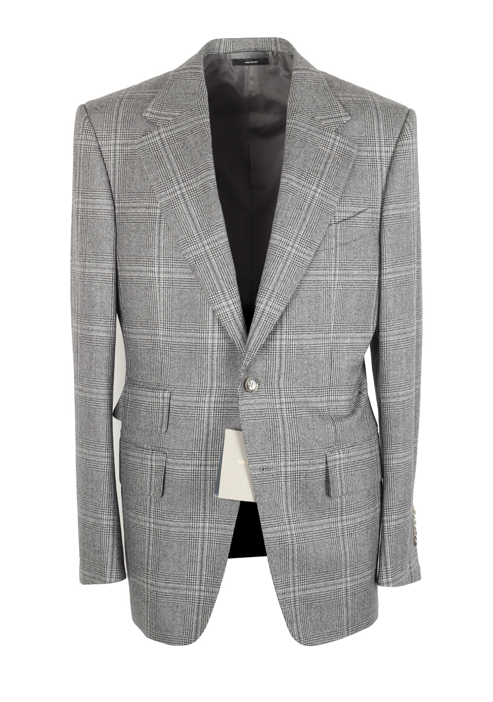 TOM FORD Windsor Checked Gray Sport Coat Size 48 / 38R U.S. In Wool | Costume Limité