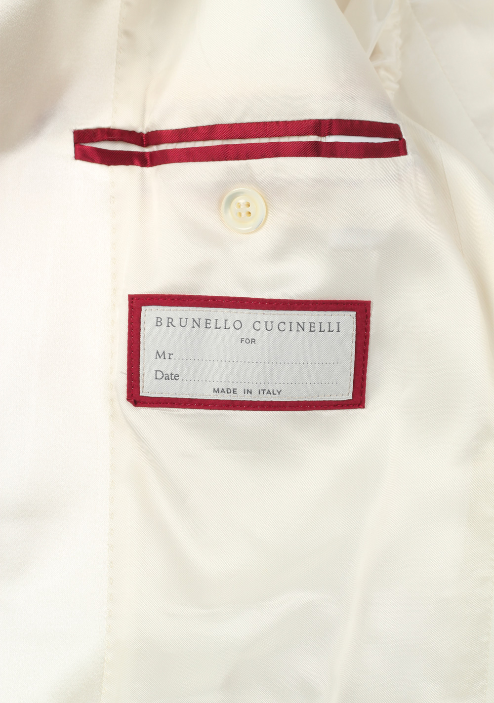 Brunello Ccinelli Ivory Signature Tuxedo Dinner Jacket Size 50 / 40R U.S. | Costume Limité