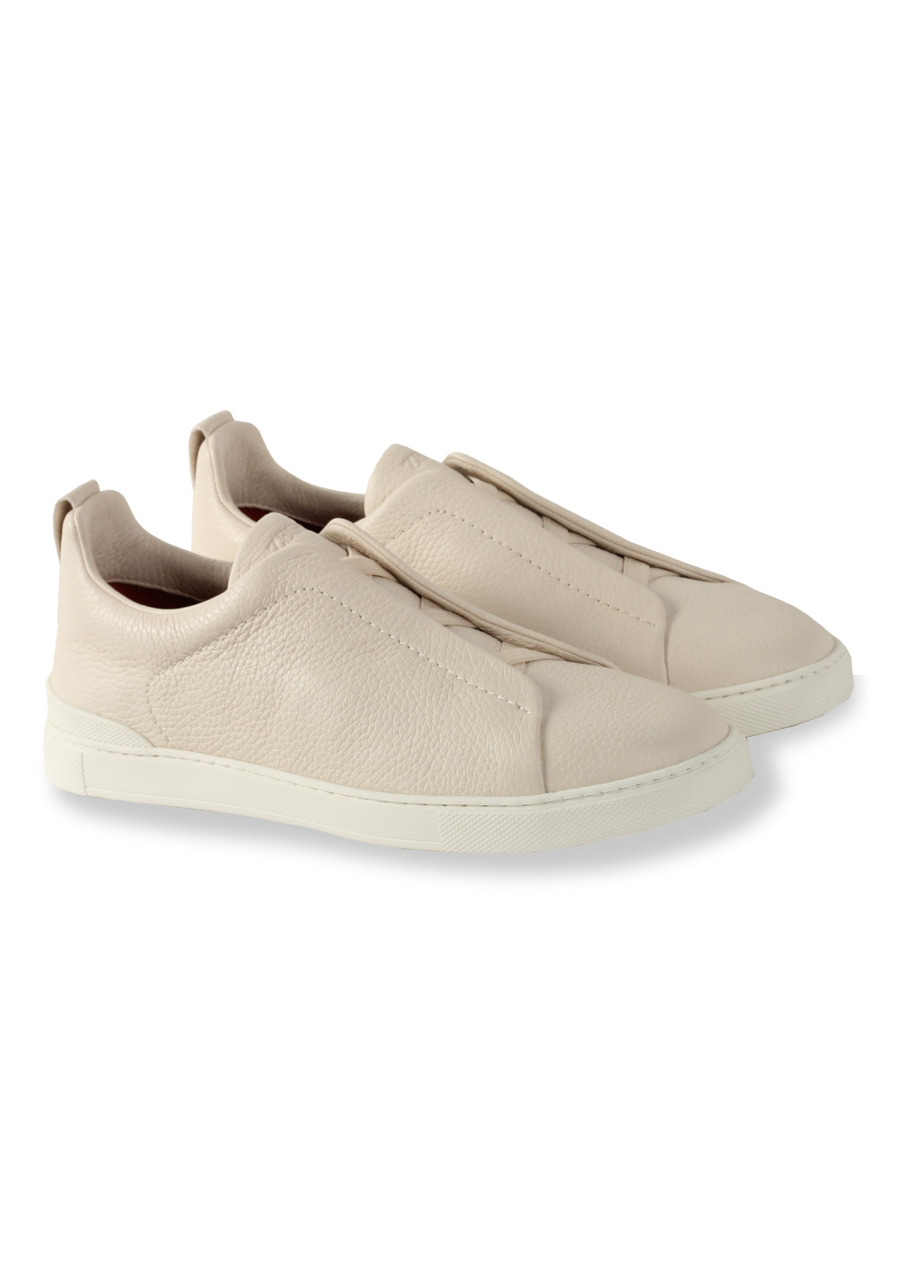 ZEGNA Triple Stitch White Leather Shoes Size 41 EU 7 UK 8 U.S. Costume Limite