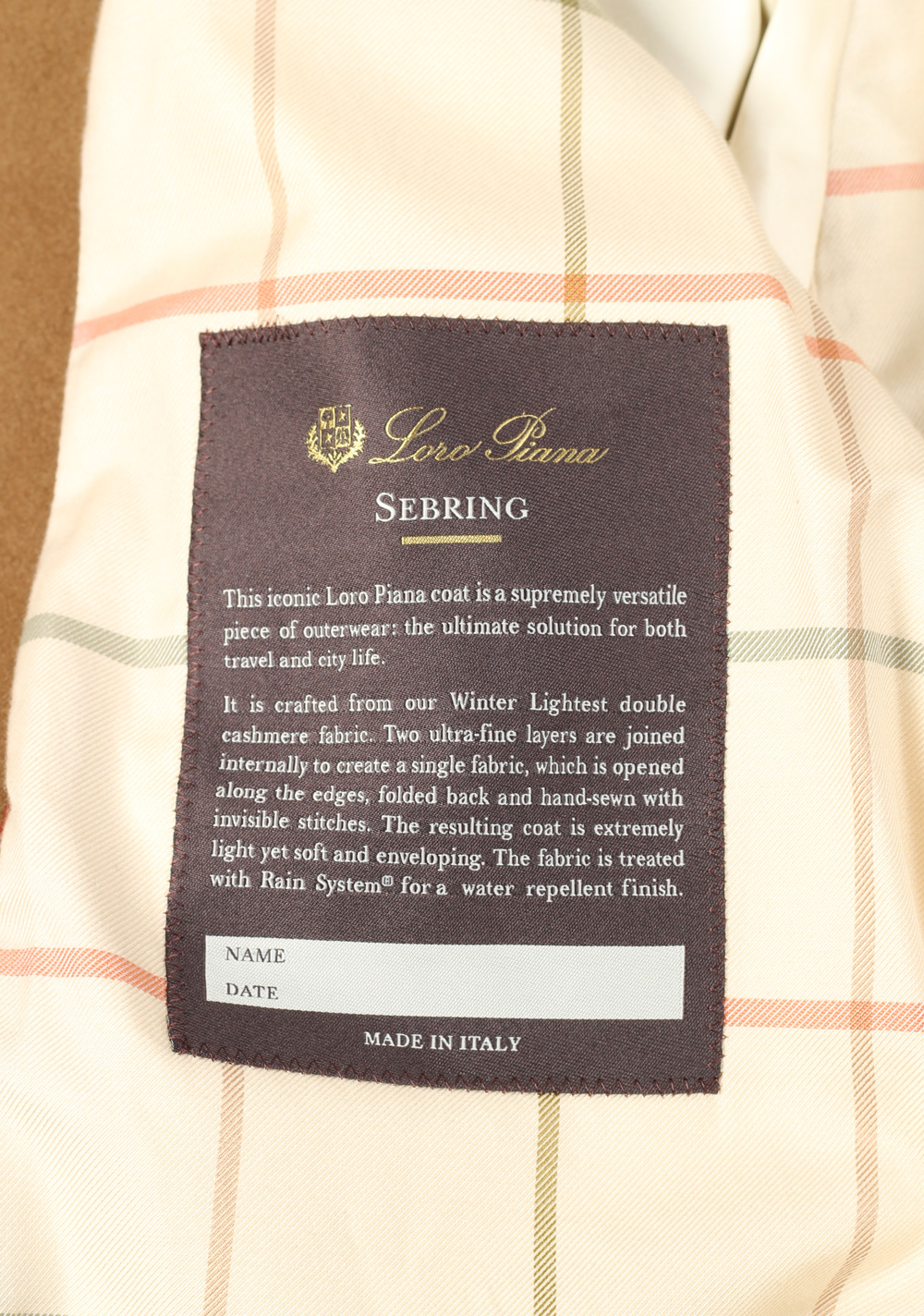 Loro Piana Beige Cashmere  Sebring Jacket Coat Size XXL / 58 / 48R U.S. | Costume Limité