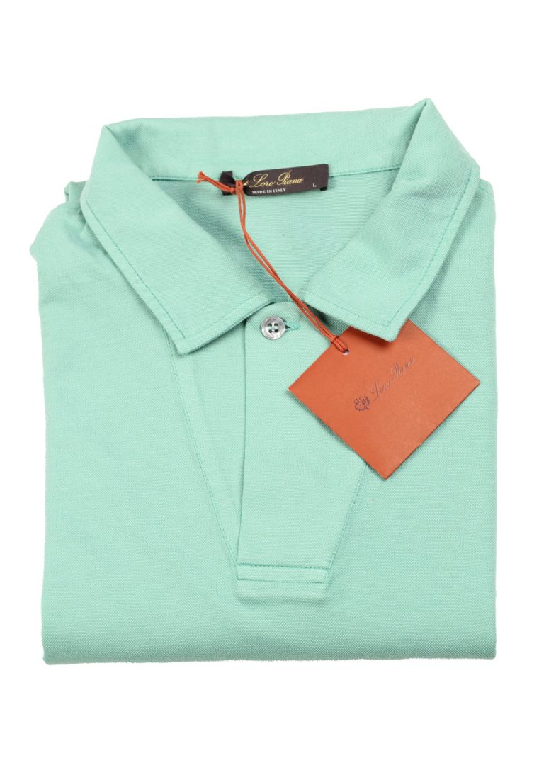 Loro Piana Solid Turquoise Cotton Silk Polo Size Large / 41 IT / 16 U.S. - thumbnail | Costume Limité