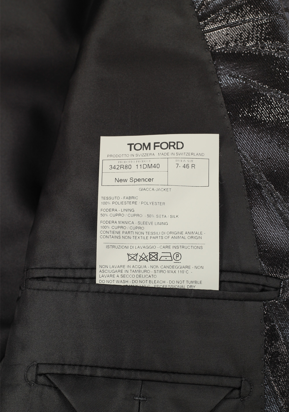 TOM FORD New Spencer Black Floral Tuxedo Suit Size 46 / 36R U.S. | Costume Limité