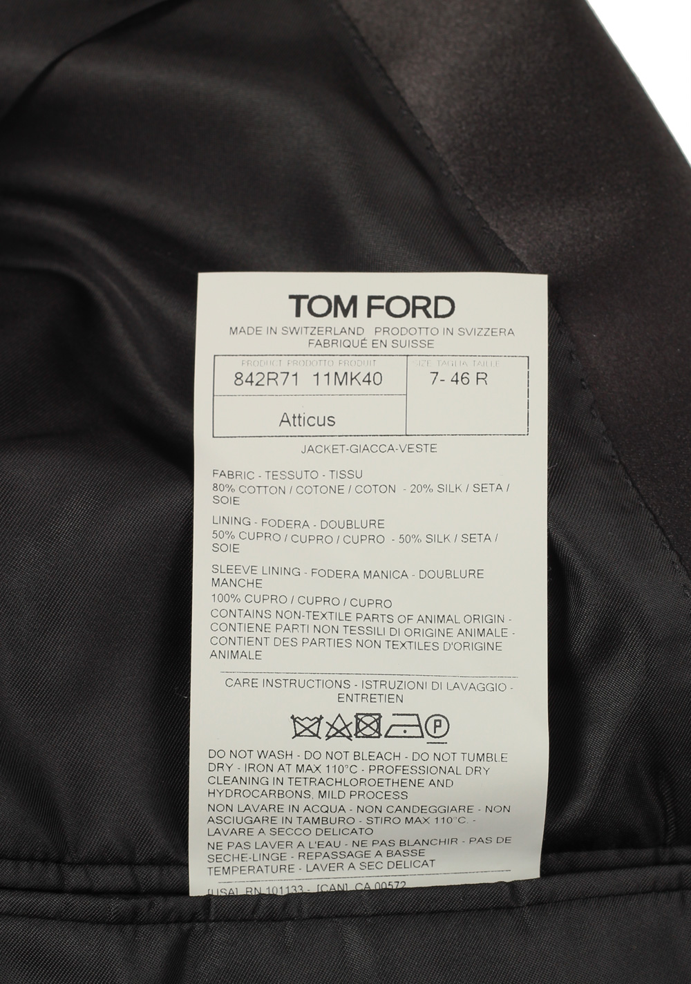 TOM FORD Atticus Black Tuxedo Dinner Jacket Size 46 / 36R U.S. – image 6