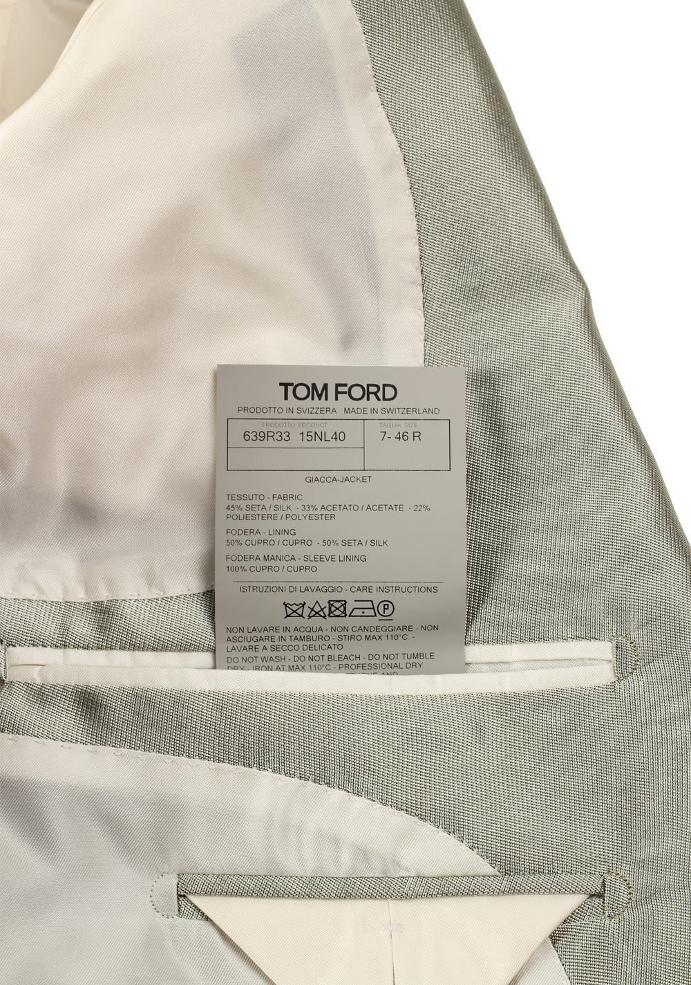 TOM FORD Mint Green Atticus Suit Size 46 / 36R U.S. | Costume Limité