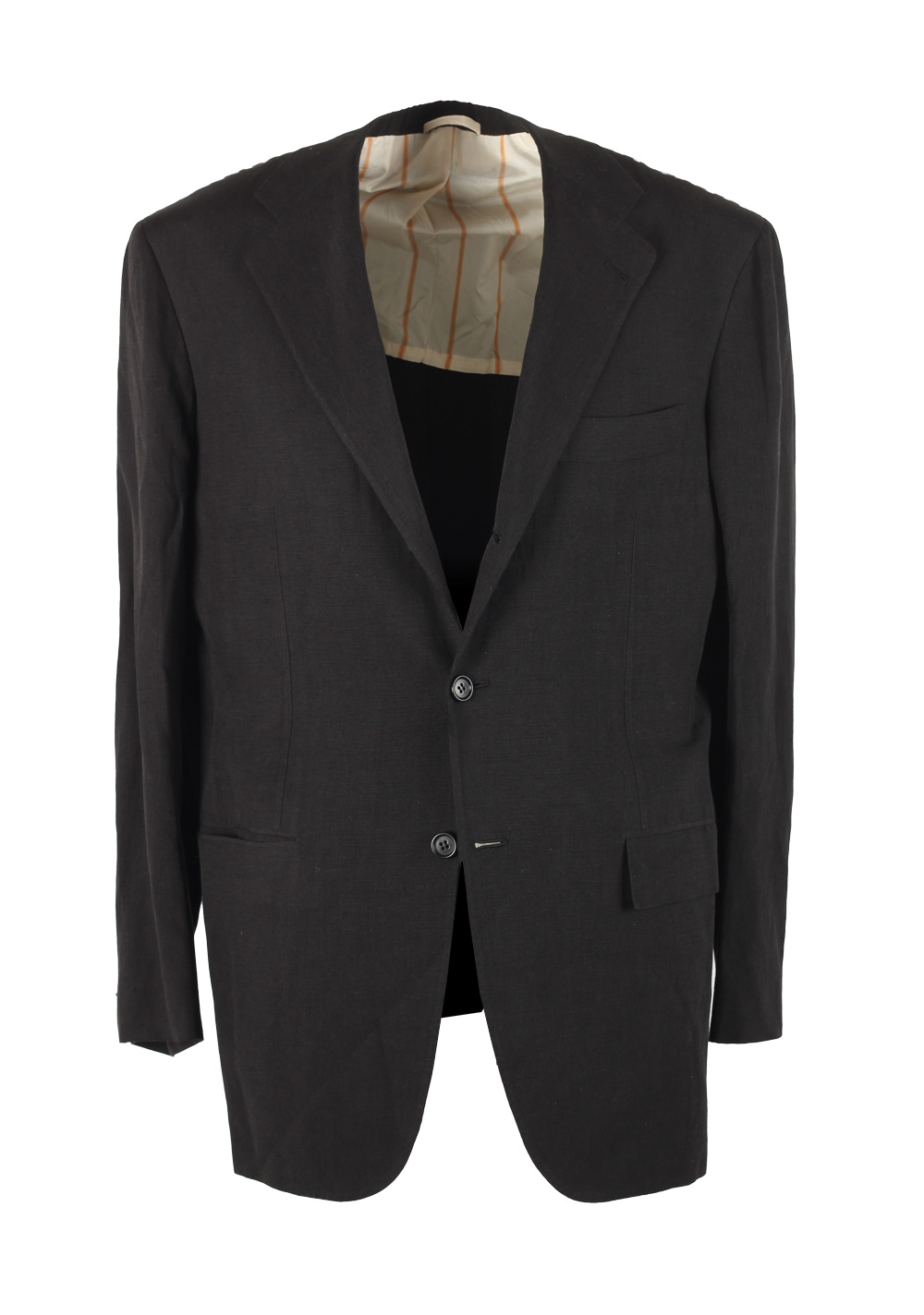 Kiton Black Sport Coat Size 48 / 38R U.S. In Silk Linen