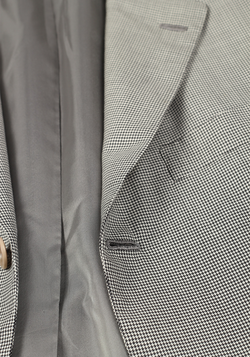 Kiton Gray Houndstooth Diamante Blue Suit Size 50 / 40R U.S. In Wool | Costume Limité