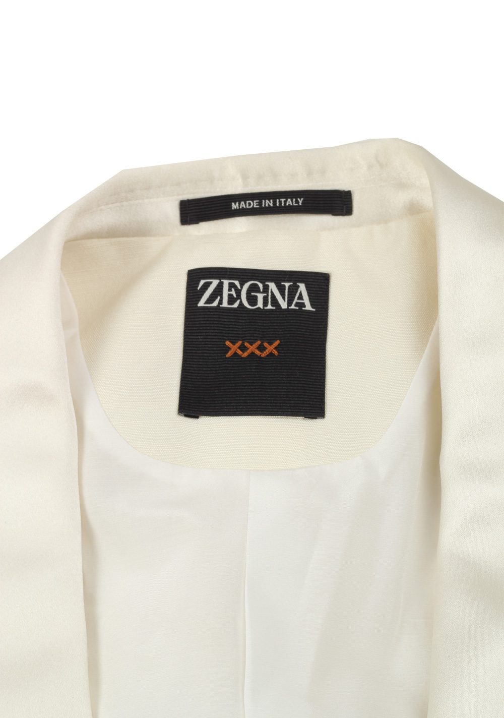 ZEGNA Couture Off White Silk Tuxedo Dinner Jacket | Costume Limité