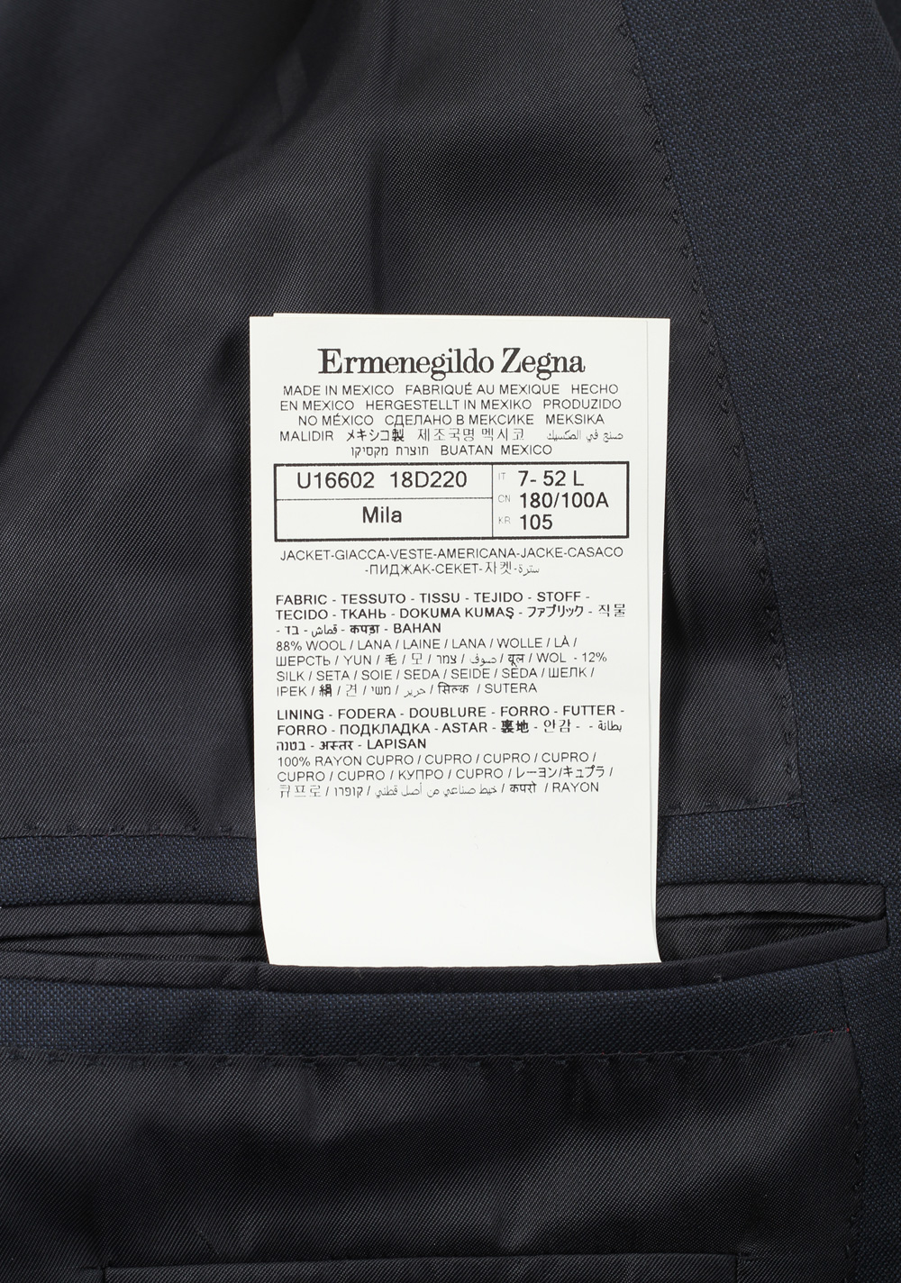 ZEGNA Mila Blue Sport Coat Size 52L / 42L U.S. In Silk Blend – image 6