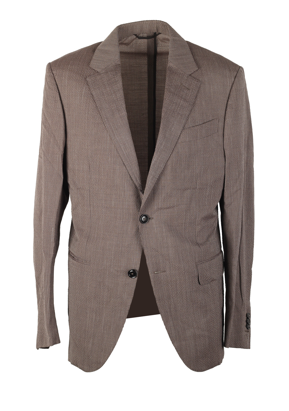 ZEGNA Zero Weight Trofeo Brown Checked Sport Coat Size 48 / 38R U.S. | Costume Limité