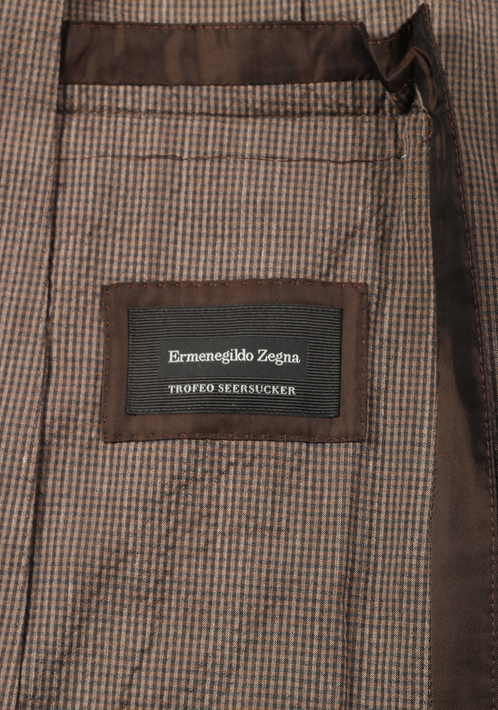ZEGNA Zero Weight Trofeo Brown Checked Sport Coat Size 50 / 40R U.S. | Costume Limité