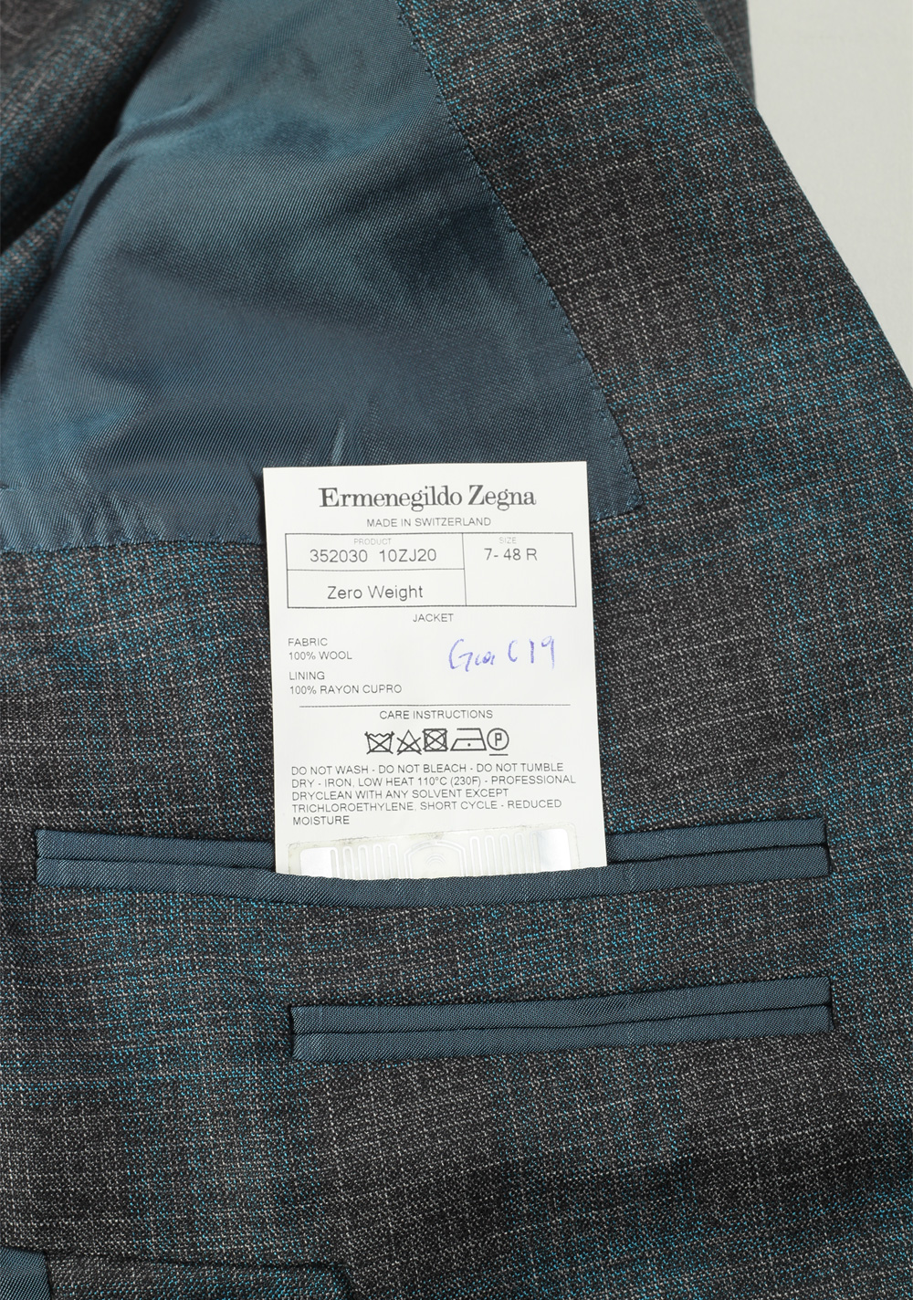 ZEGNA Zero Weight Green Checked Sport Coat Size 48 / 38R U.S. | Costume Limité