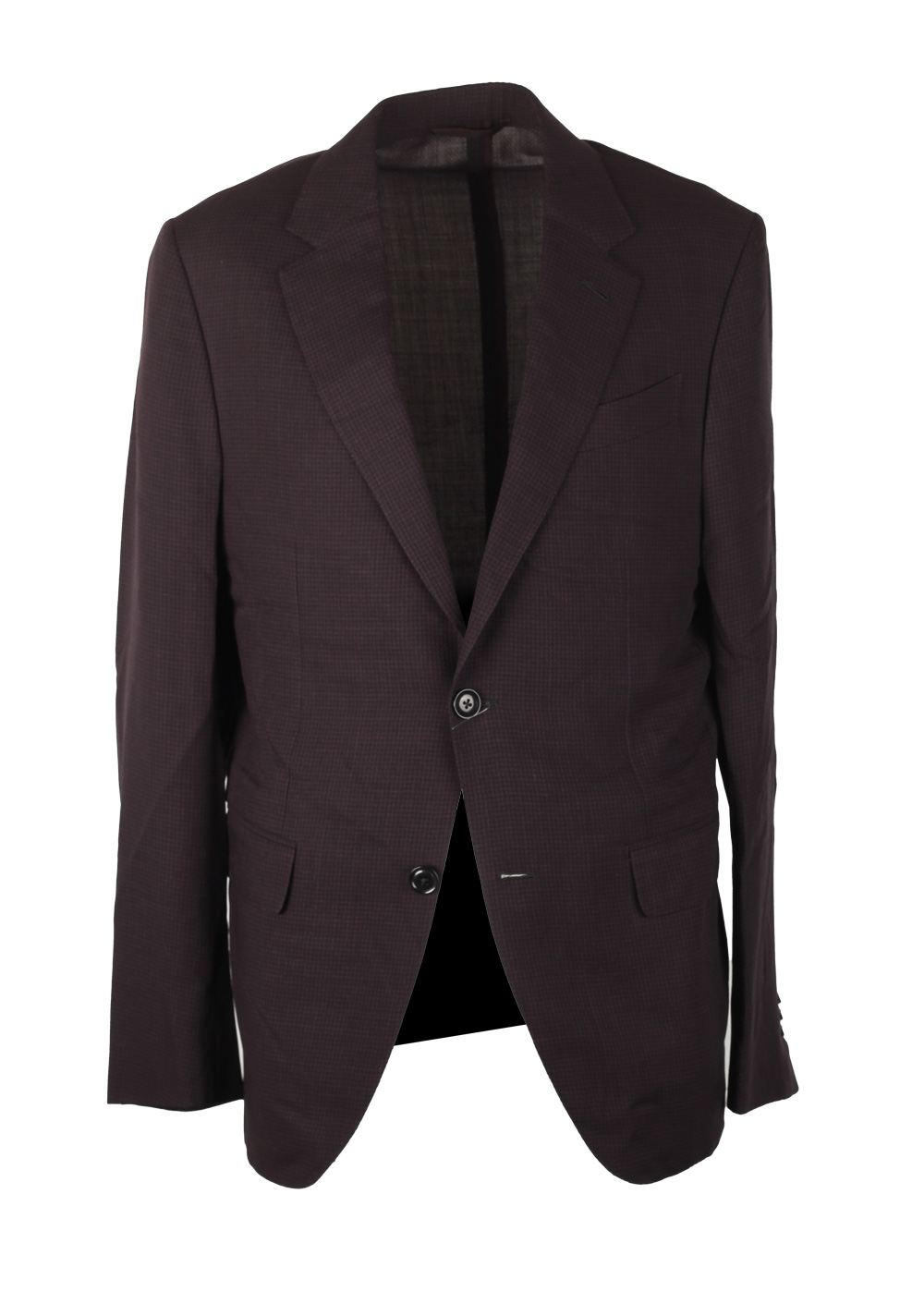 ZEGNA Zero Weight Burgundy Leggerissimo Checked Sport Coat Size 48 / 38R U.S. In Silk Blend | Costume Limité