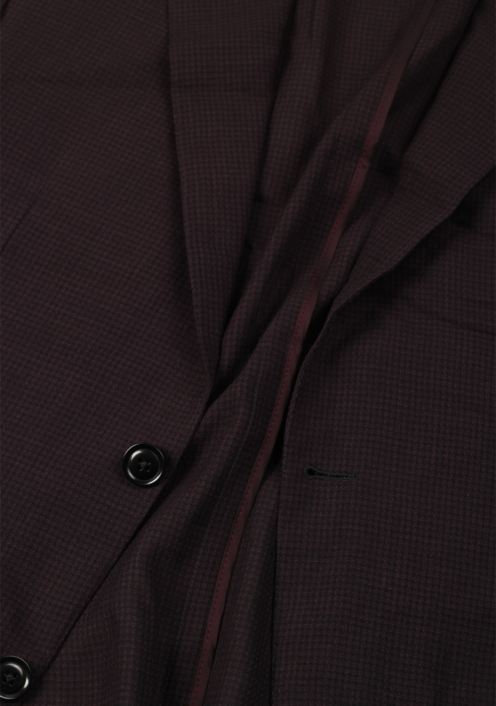 ZEGNA Zero Weight Burgundy Leggerissimo Checked Sport Coat Size 48 / 38R U.S. In Silk Blend | Costume Limité