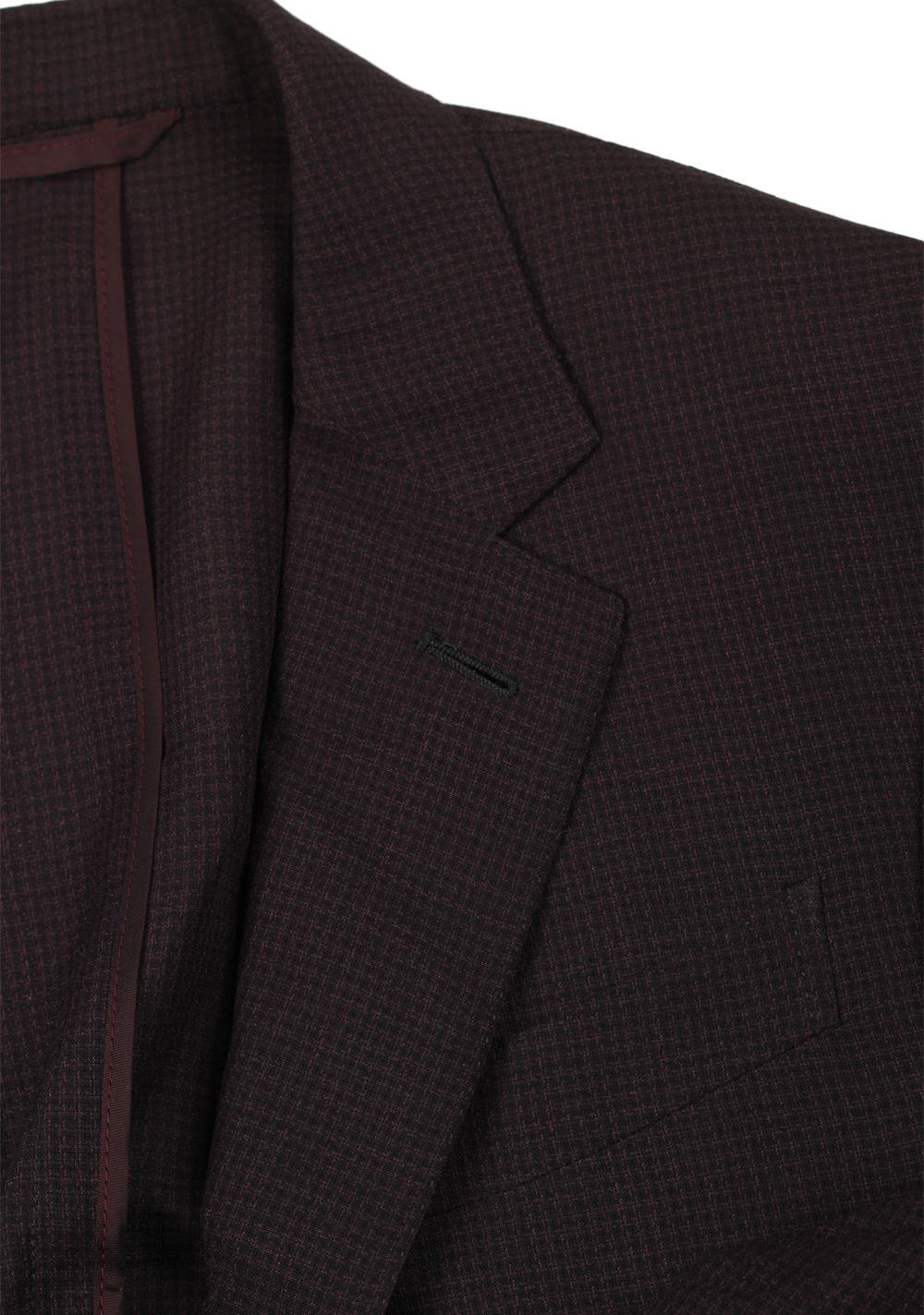 ZEGNA Zero Weight Burgundy Leggerissimo Checked Sport Coat Size 48 / 38R U.S. In Silk Blend | Costume Limité