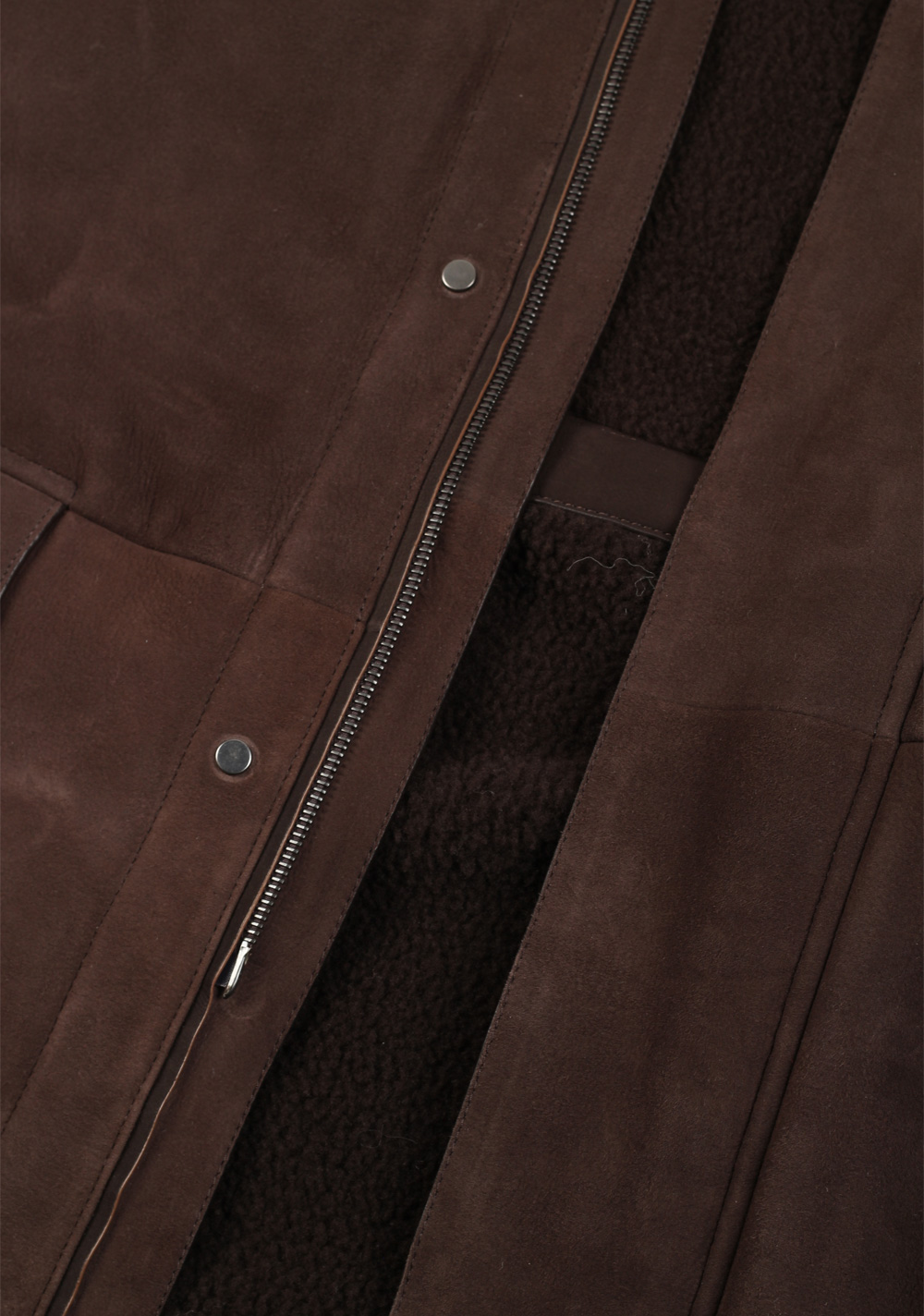 ZEGNA Brown Lamb Leather Coat | Costume Limité