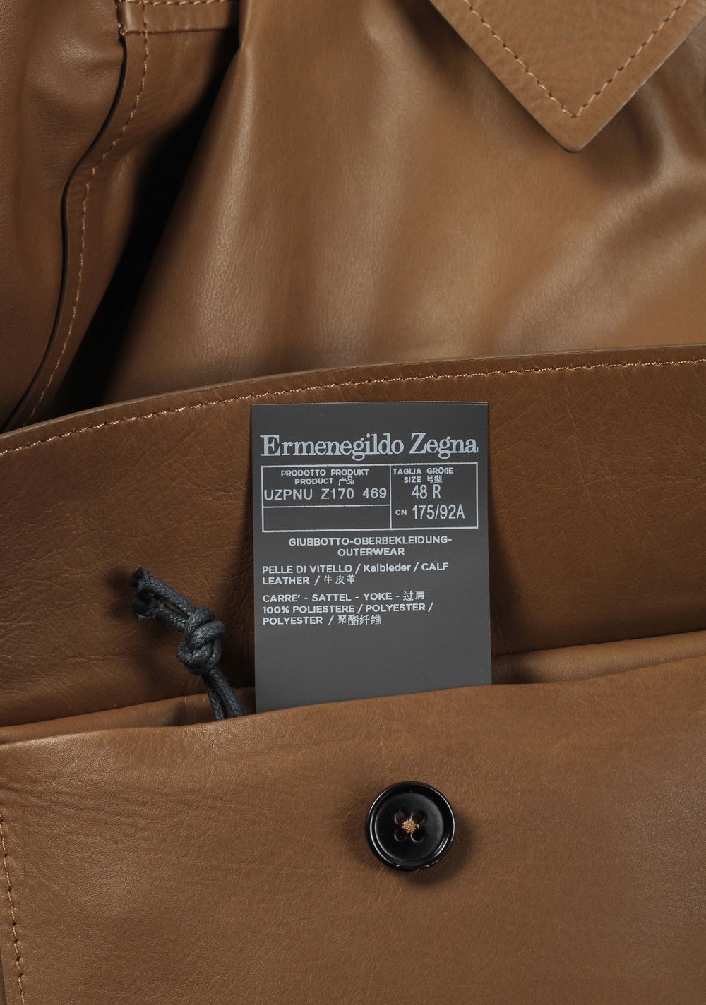 ZEGNA Brown Oasi Leather Overshirt | Costume Limité