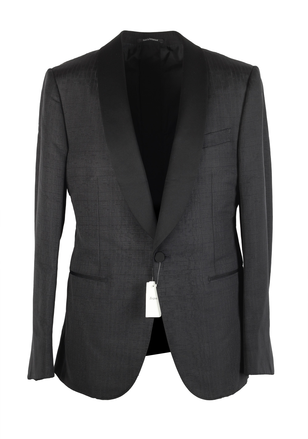 ZEGNA City Black Tuxedo Dinner Jacket Size 48 / 38R U.S. | Costume Limité