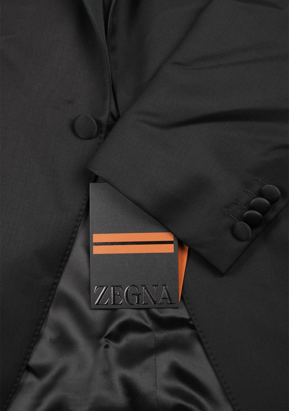 ZEGNA Tailored Black Tuxedo Dinner Jacket Size 54 / 44R U.S. | Costume Limité