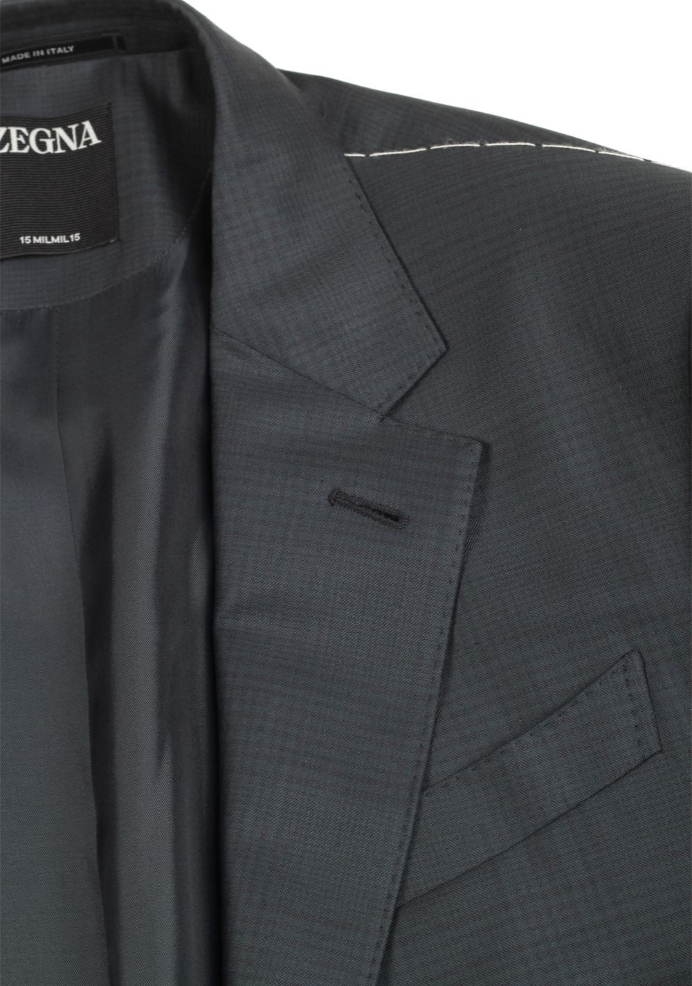 ZEGNA Sartorial 15Milmil15 Gray Checked Suit Size 50 / 40 U.S. | Costume Limité