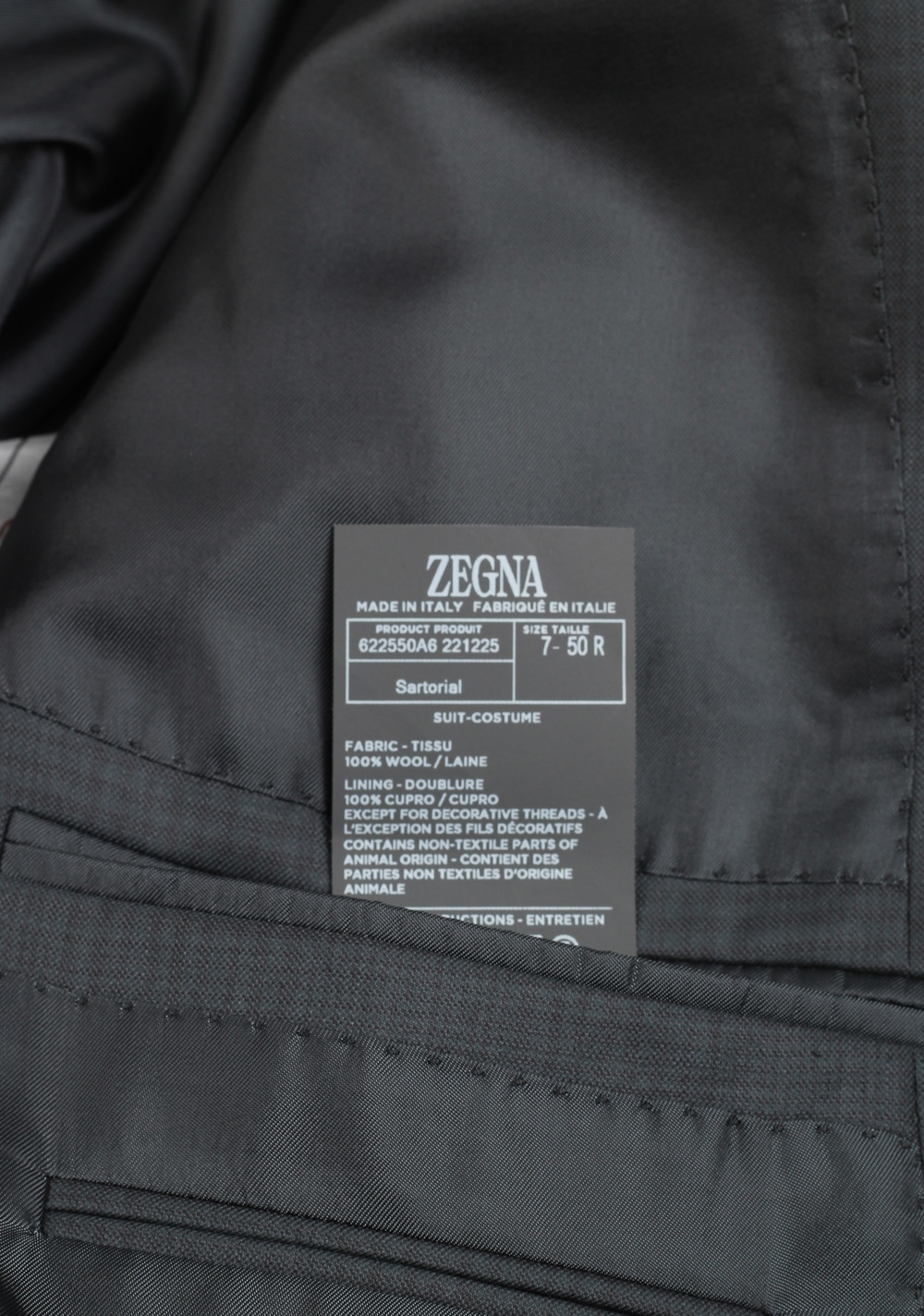ZEGNA Sartorial 15Milmil15 Gray Checked Suit Size 50 / 40 U.S. | Costume Limité