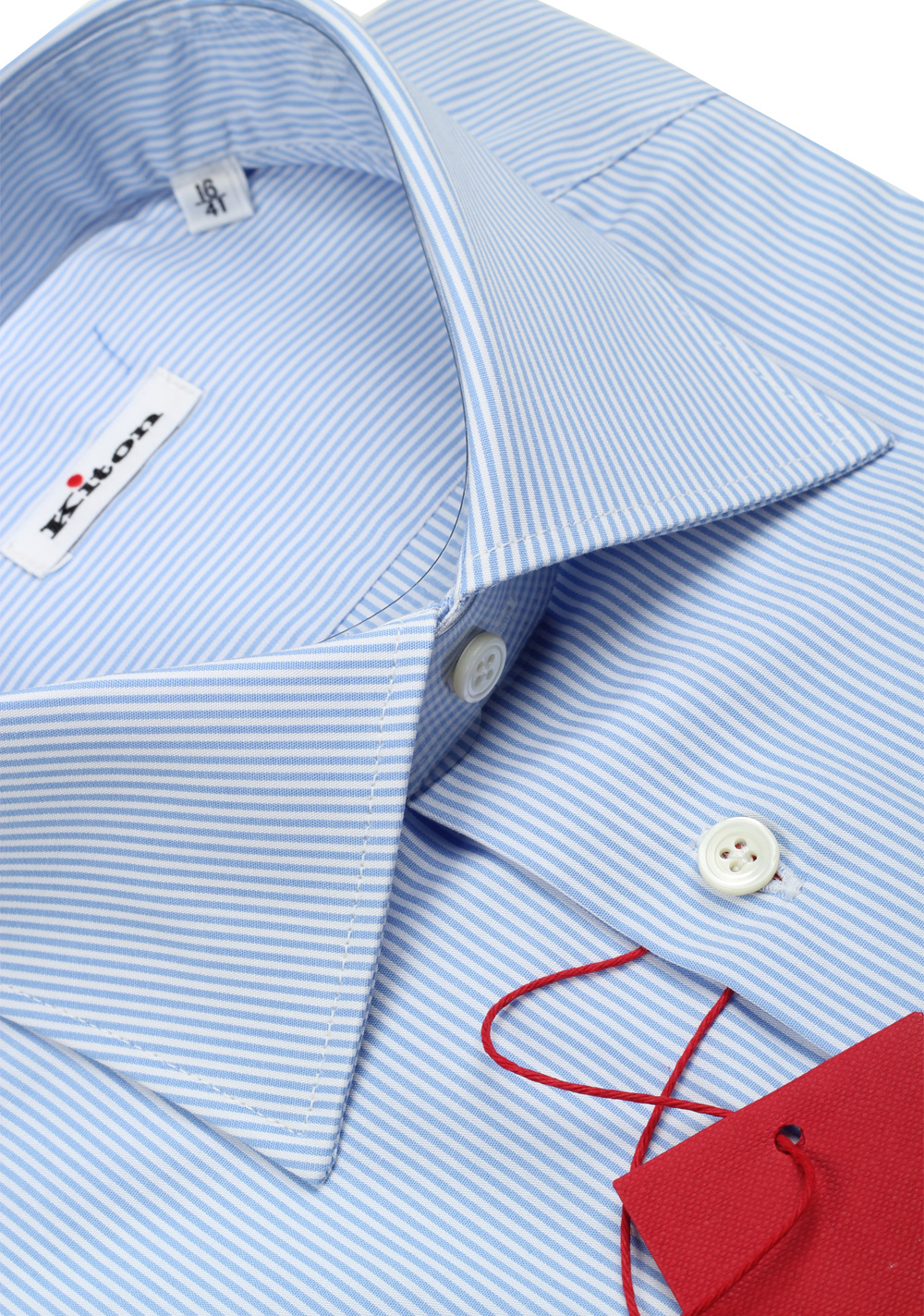 Kiton Striped Blue White Dress Shirt | Costume Limité