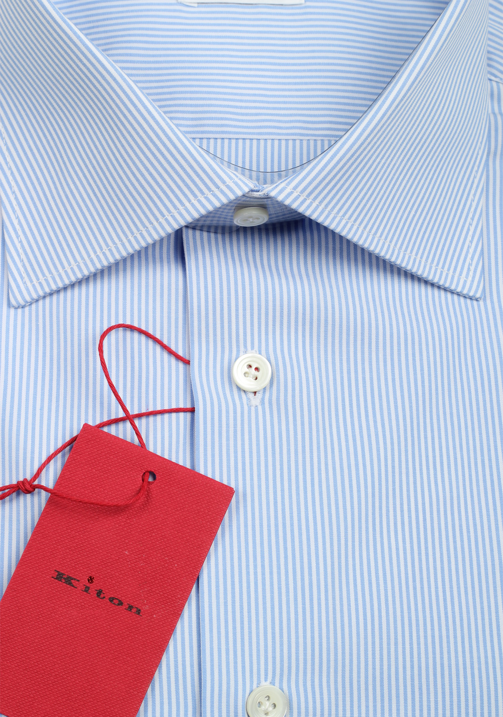 Kiton Striped Blue White Dress Shirt | Costume Limité