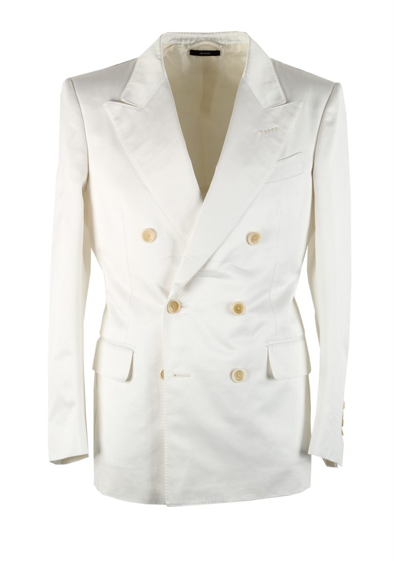 TOM FORD Dyllan White Double Breasted Suit Size 48 / 38R U.S. - thumbnail | Costume Limité