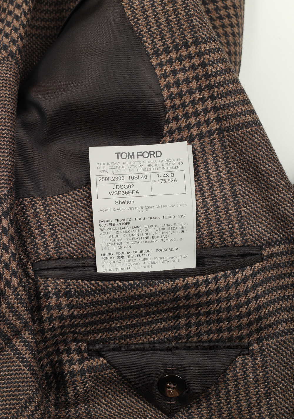 TOM FORD Shelton Brown Sport Coat Size 48 / 38R U.S. In Wool Blend | Costume Limité