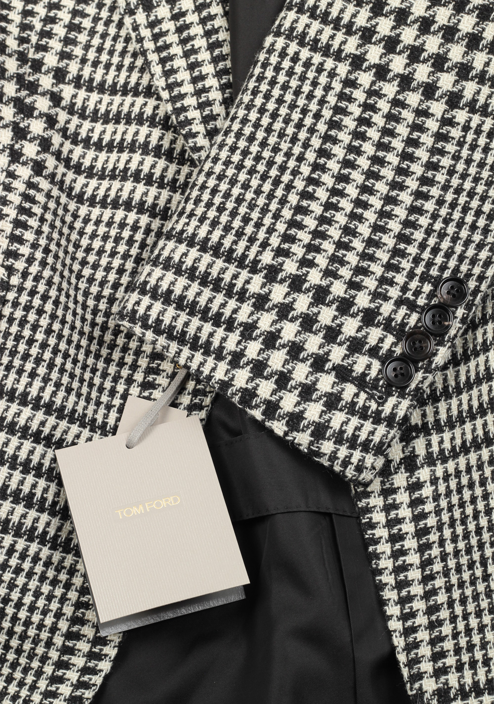 TOM FORD Shelton Checked Black White Sport Coat Size 50 / 40R U.S. | Costume Limité
