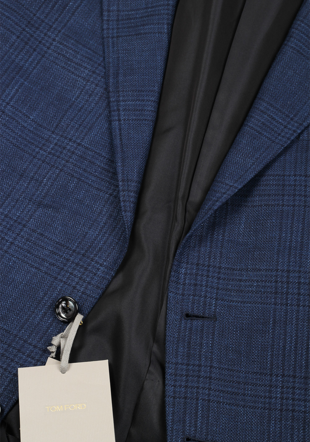 TOM FORD O’Connor Blue Checked Sport Coat Size 56 / 46R U.S. Fit Y | Costume Limité