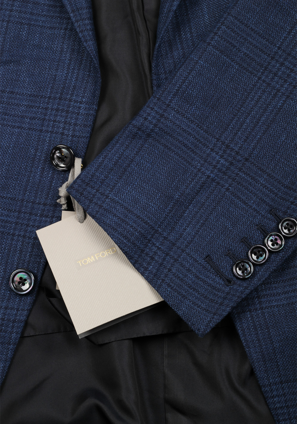 TOM FORD O’Connor Blue Checked Sport Coat Size 56 / 46R U.S. Fit Y | Costume Limité