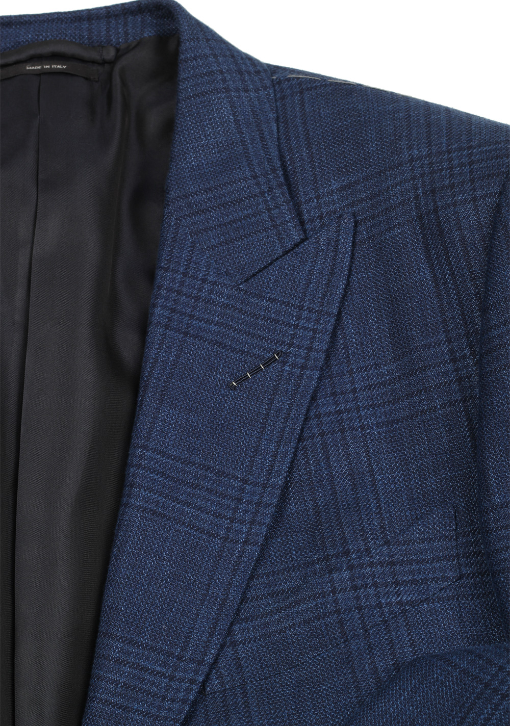 TOM FORD O’Connor Blue Checked Sport Coat Size 56 / 46R U.S. Fit Y | Costume Limité