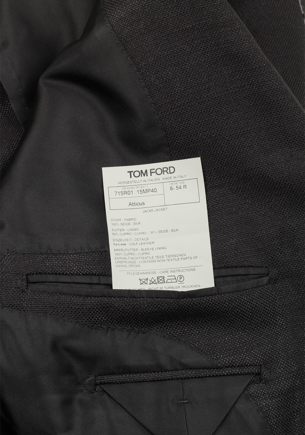 TOM FORD Atticus Silk Black Sport Coat Size 54 / 44R U.S. | Costume Limité