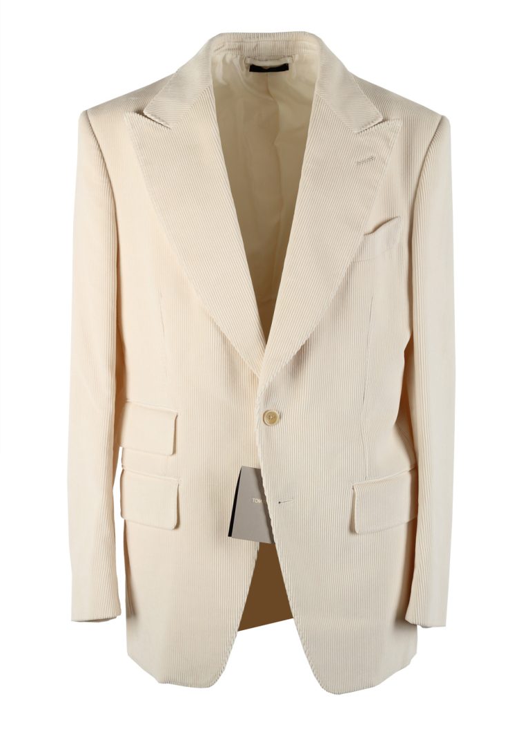 TOM FORD Atticus Off White Corduroy Sport Coat Size 52 / 42R U.S. - thumbnail | Costume Limité