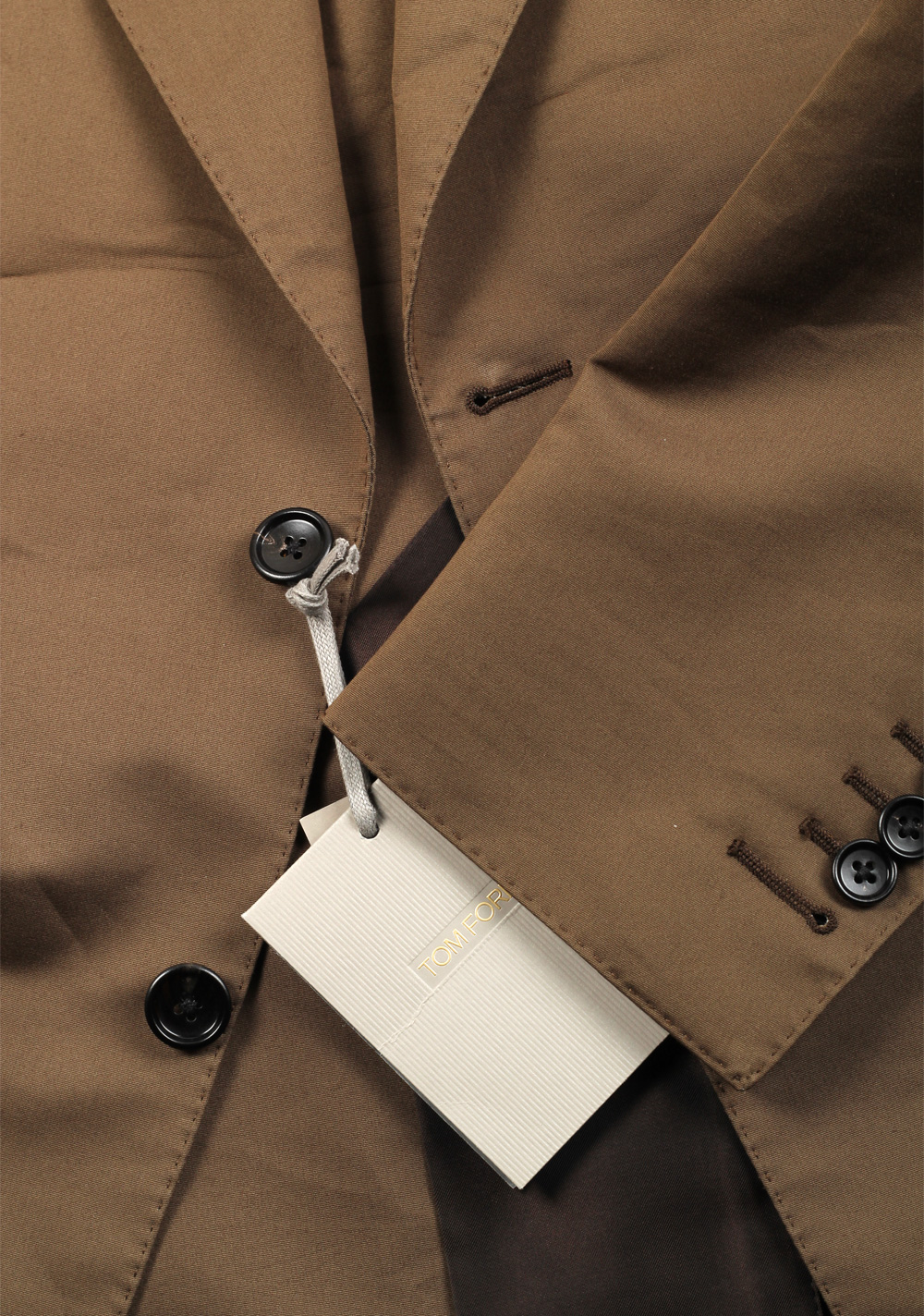 TOM FORD Shelton Brown Sport Coat Size 48 / 38R U.S. In Cotton Silk | Costume Limité