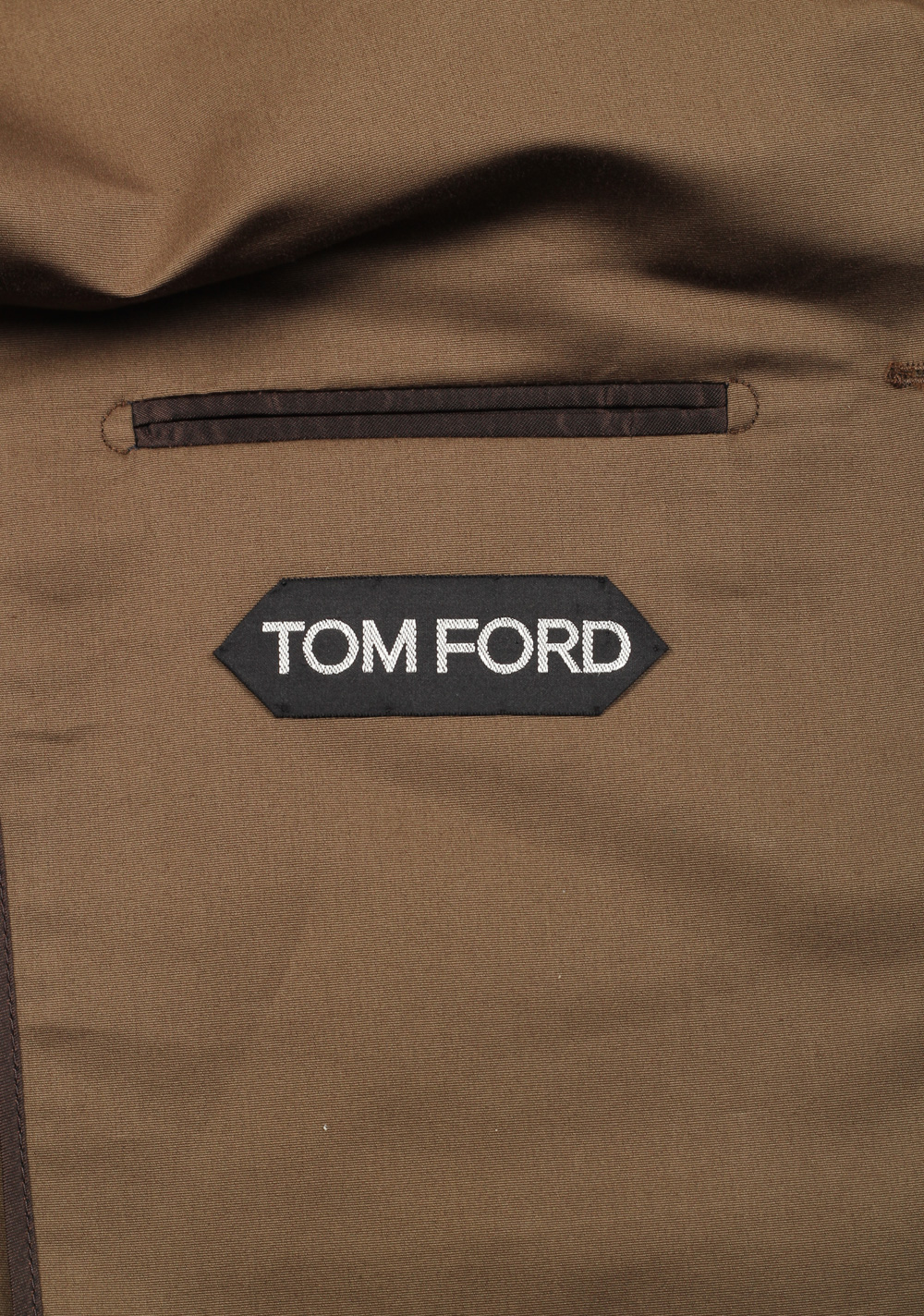 TOM FORD Shelton Brown Sport Coat Size 48 / 38R U.S. In Cotton Silk | Costume Limité