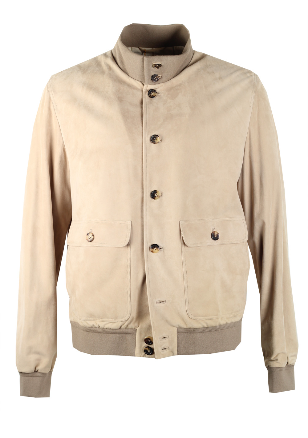 Loro Piana Beige Suede Bomber Jacket Coat