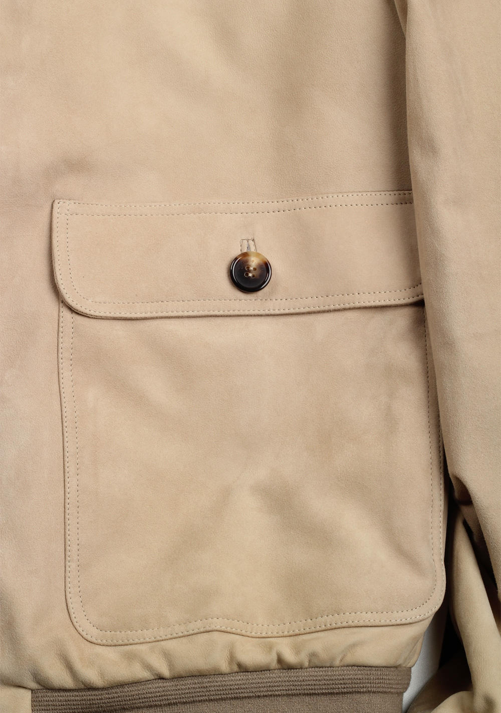 Loro Piana Beige Suede Bomber Jacket Coat – image 3