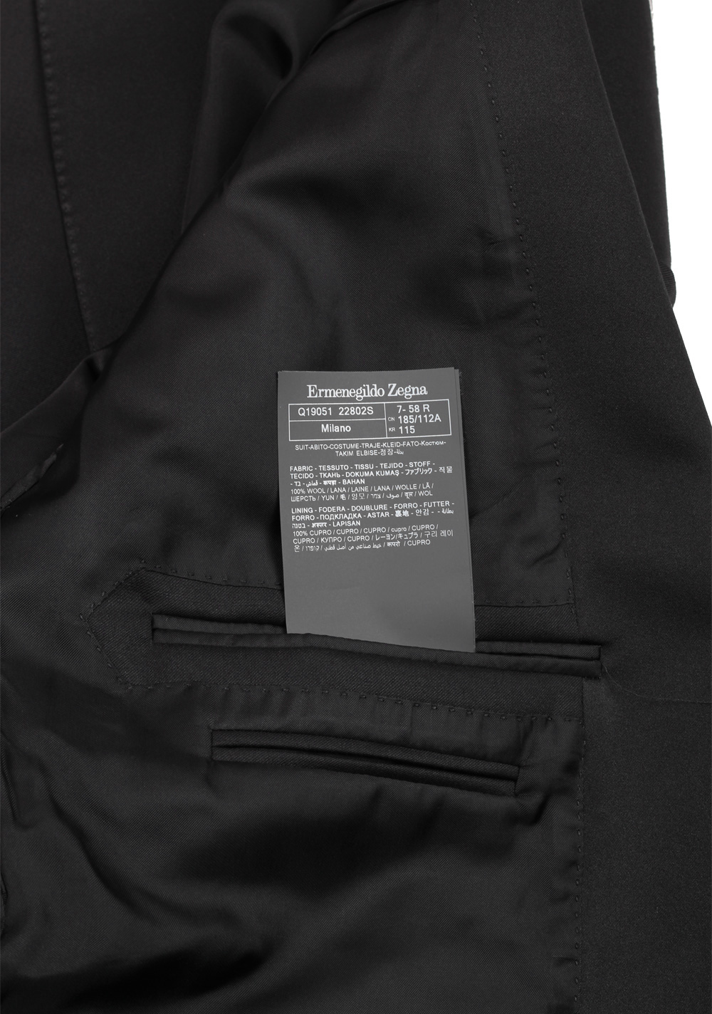 ZEGNA Black Milano Multiseason Tuxedo Suit Size 58 / 48R U.S. – image 6